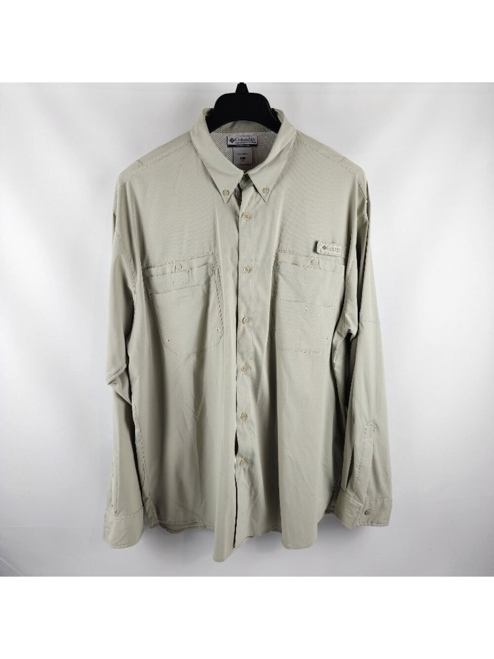 Columbia Shirt Men XL Performance Fishing Gear Gray Vented PFG